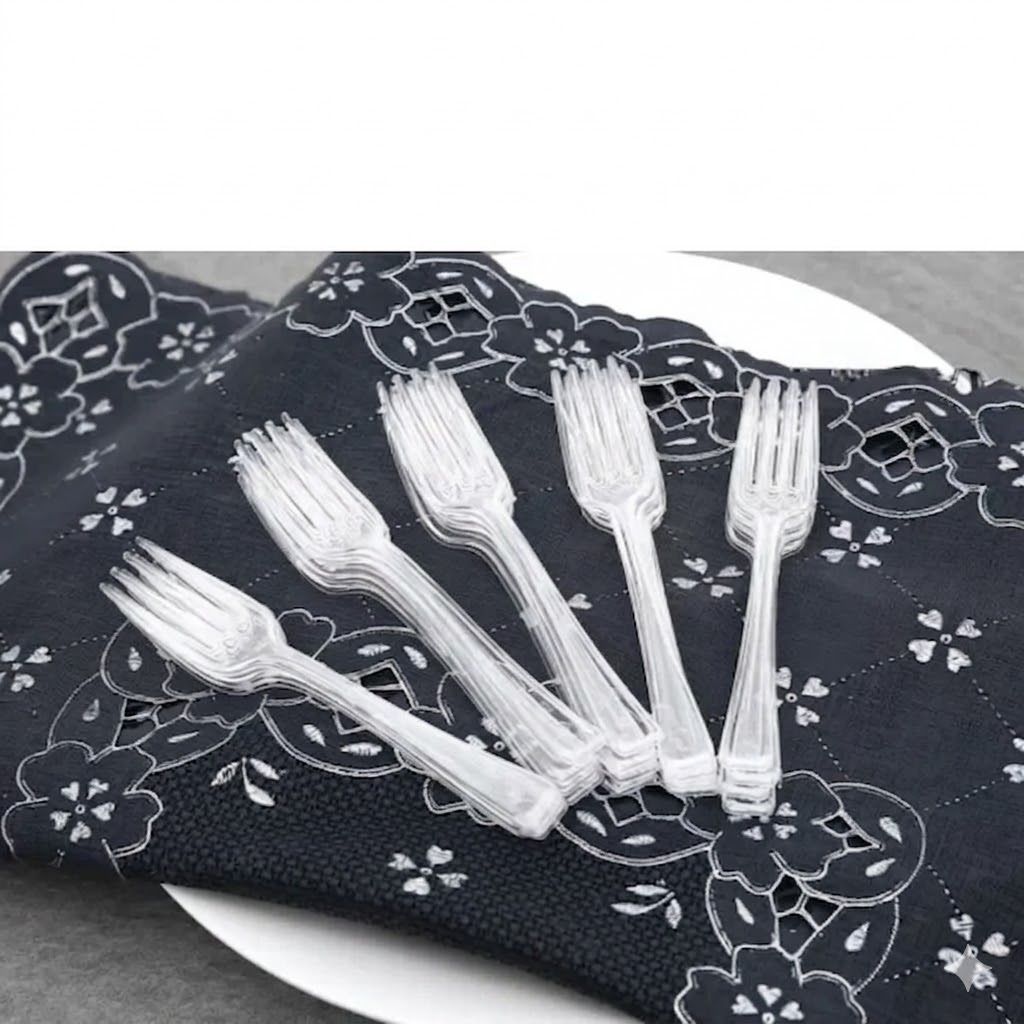 Nĩa nhựa trắng trong