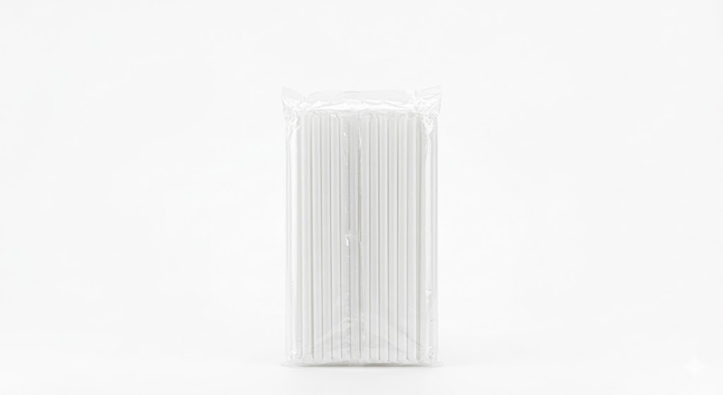 Ống hút nhựa trắng